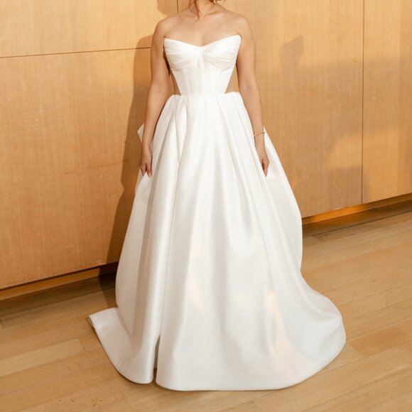 Blanche Bridal Alix Wedding Modern Ballroom Gown with Mesh Cutouts - Picture 2 of 14